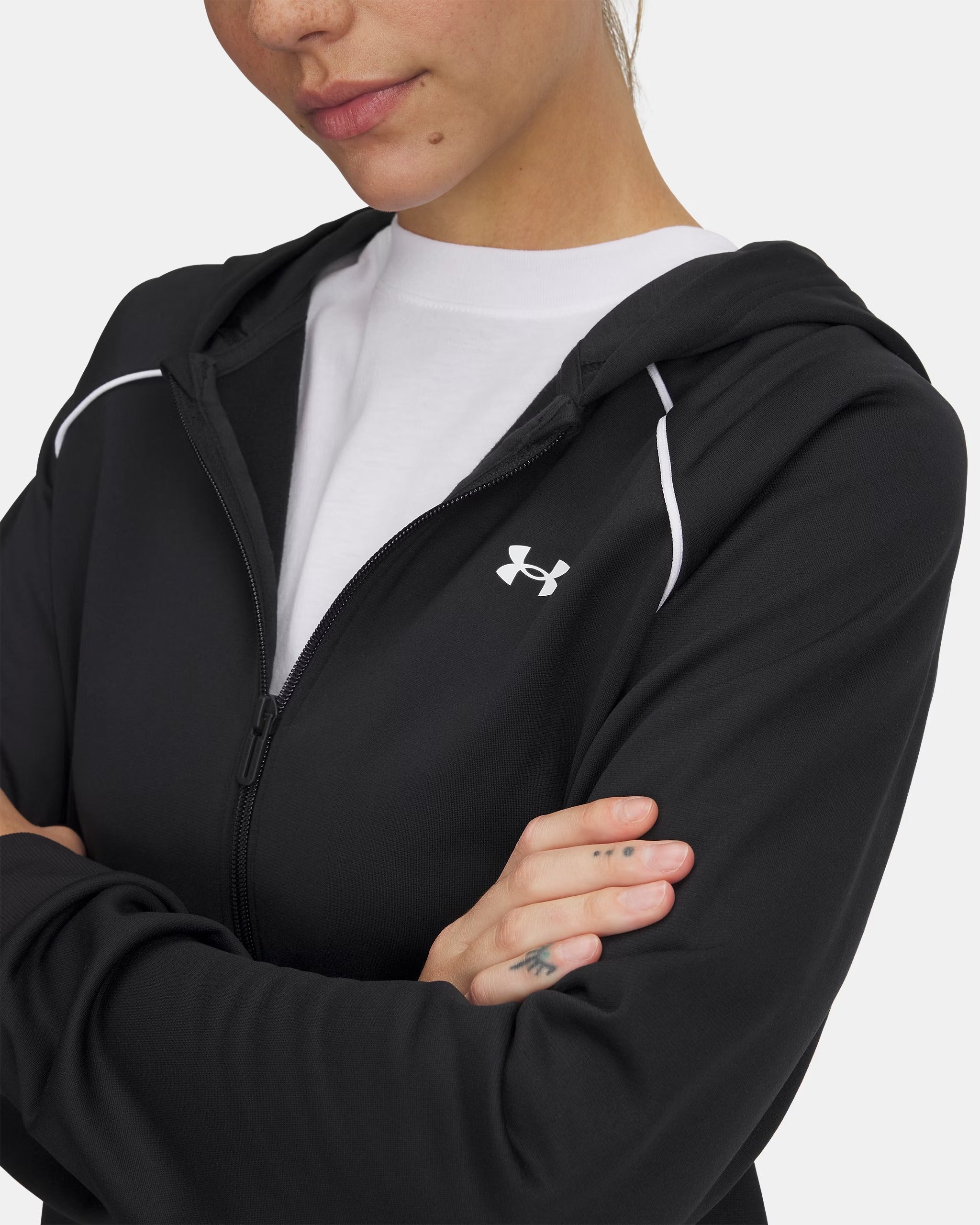 UNDER ARMOUR Tuta Donna Felpa Pantalone RIVAL-Black/White
