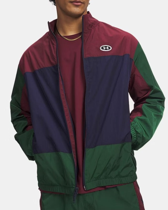 UNDER ARMOUR Felpa Uomo ICON WOVEN TRACK-Forest Green/Navy/White