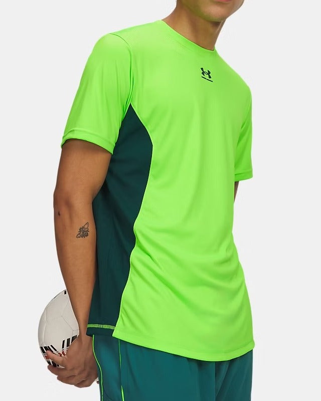 UNDER ARMOUR T-Shirt Uomo CHALLENGER PRO PRINTED-Hyper Green/Arden Green