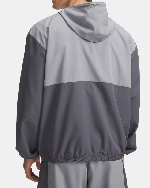 UNDER ARMOUR Giacca Uomo RIVAL WOVEN COLORBLOCK-Steel/Castlerock/Pink Frenzy