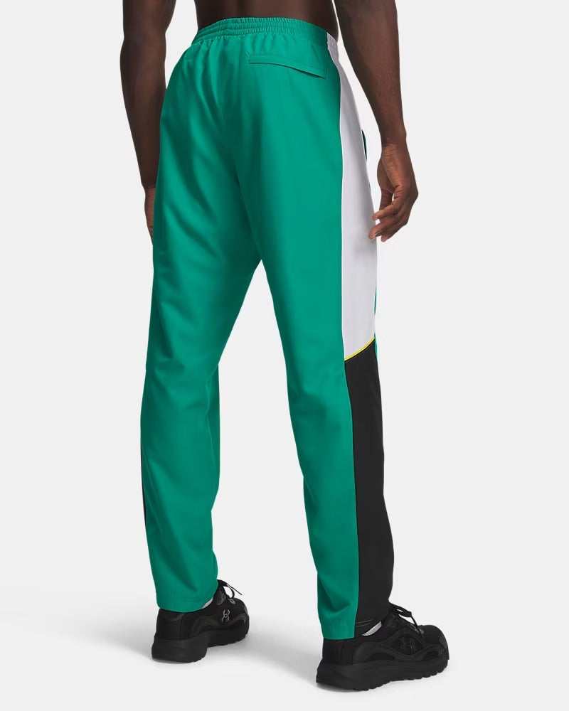 UNDER ARMOUR Jogger Uomo RIVAL WOVEN COLORBLOCK-Geode Green/White/Zeppelin Yellow