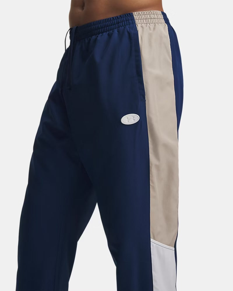 UNDER ARMOUR Jogger Uomo RIVAL WOVEN COLORBLOCK-Blackout Navy/Highland Buff/White