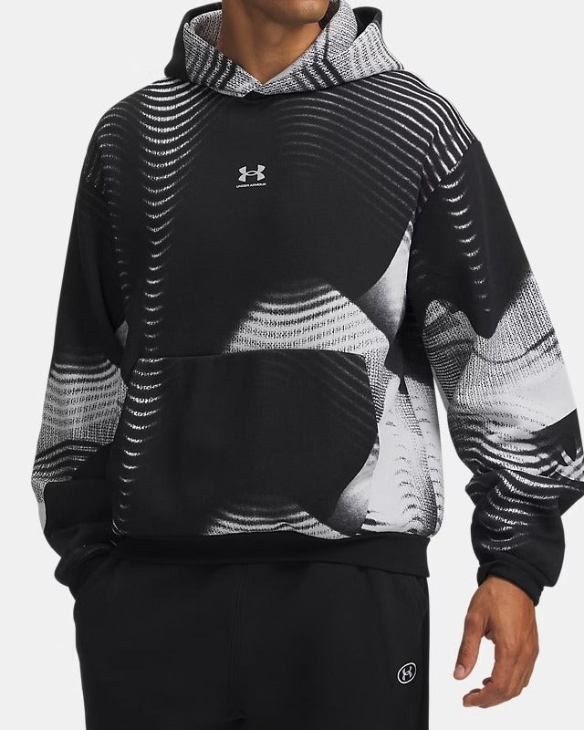 UNDER ARMOUR Felpa Uomo ICON FLEECE PRINTED-Ultimate Black