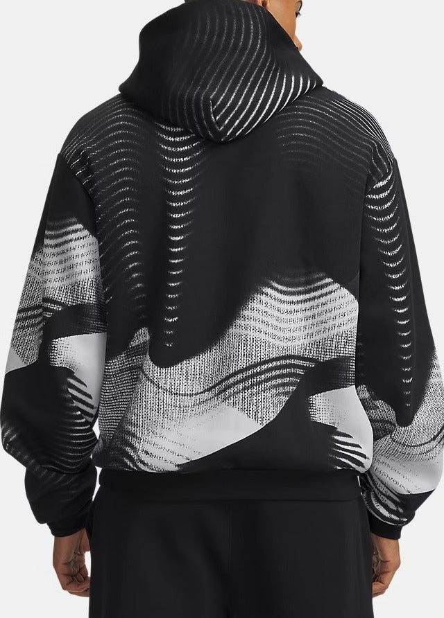 UNDER ARMOUR Felpa Uomo ICON FLEECE PRINTED-Ultimate Black