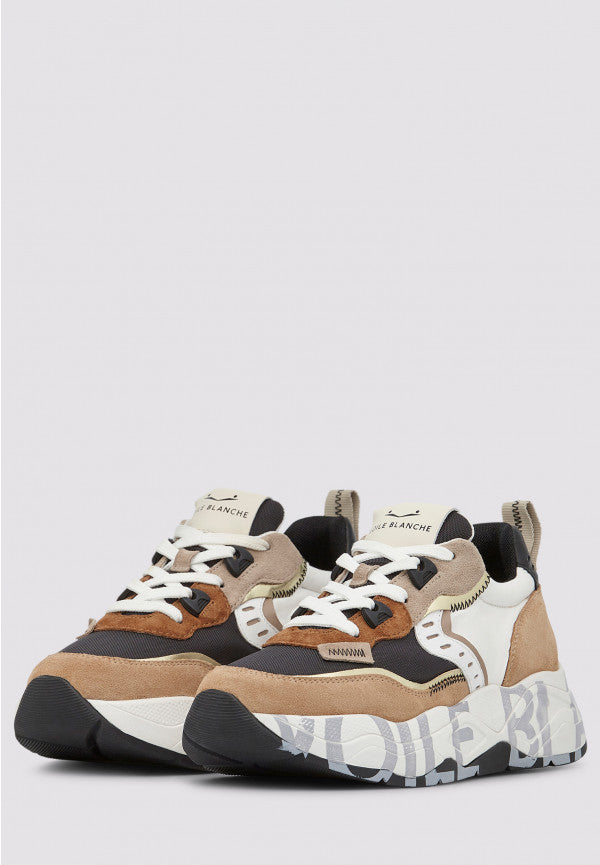 VOILE BLANCHE Sneaker Donna Club 105-Beige/Bianco
