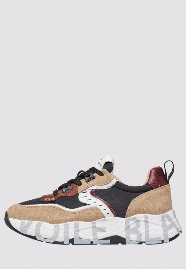 VOILE BLANCHE Sneaker Donna Club 105-Beige/Nero