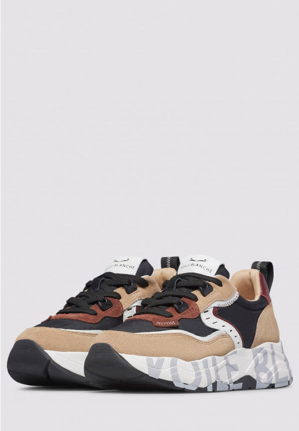 VOILE BLANCHE Sneaker Donna Club 105-Beige/Nero