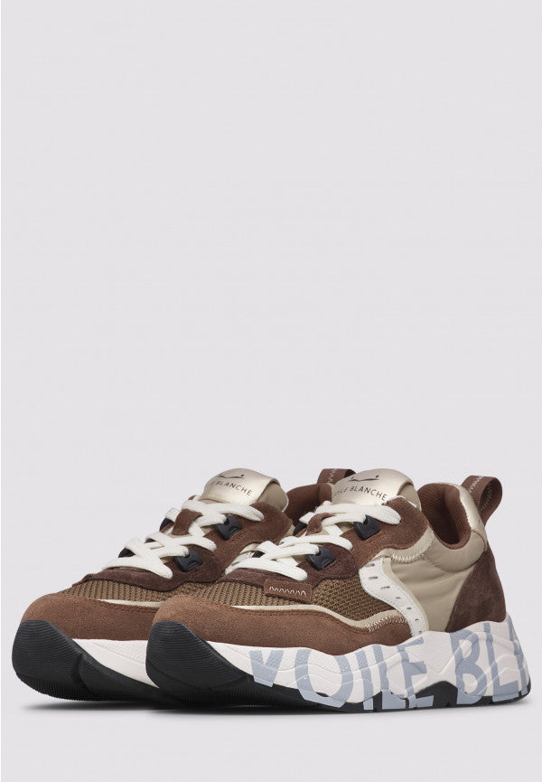 VOILE BLANCHE Sneaker Donna Club 105-Cocoa/Beige
