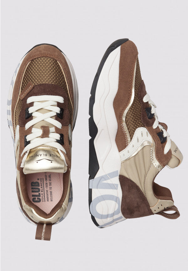 VOILE BLANCHE Sneaker Donna Club 105-Cocoa/Beige