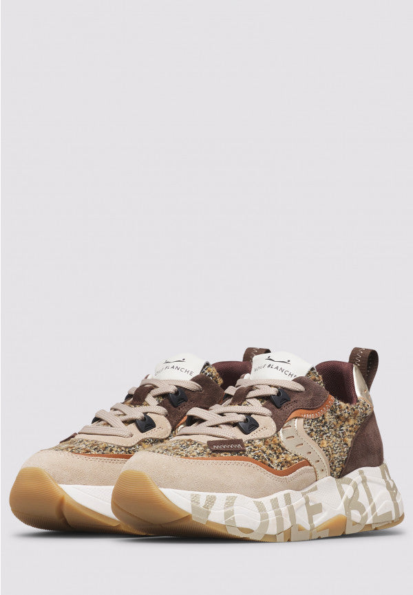 VOILE BLANCHE Sneaker Donna Club 105-Beige/Marrone