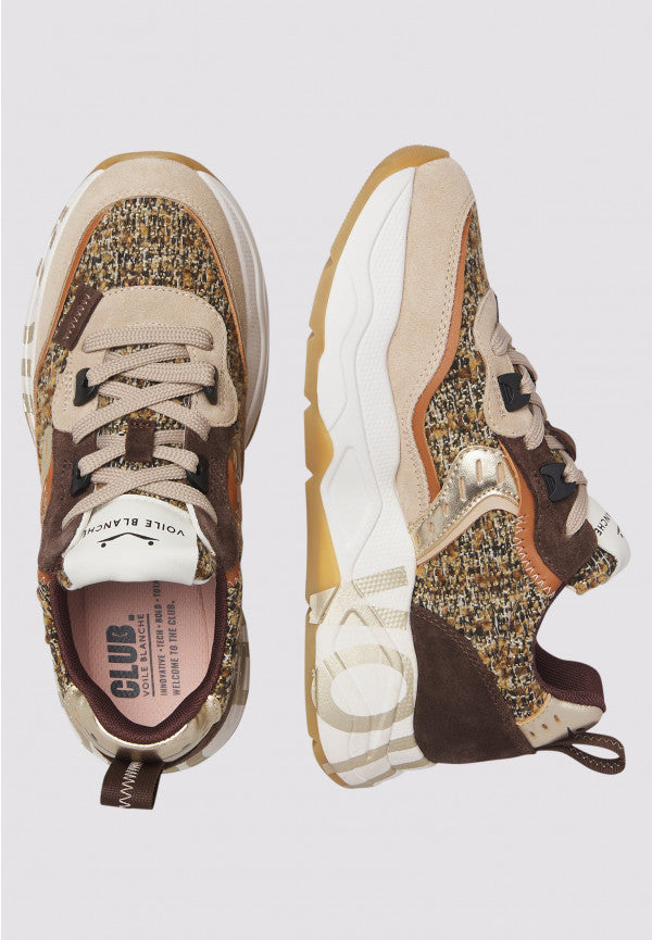 VOILE BLANCHE Sneaker Donna Club 105-Beige/Marrone