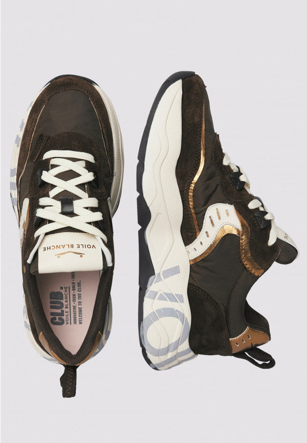 VOILE BLANCHE Sneaker Donna Club 105-Marrone/Bronzo