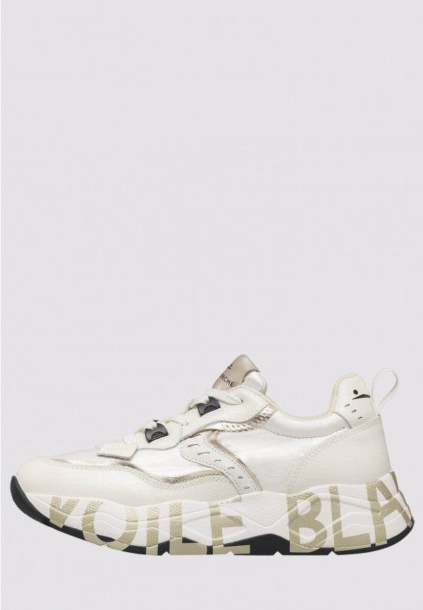 VOILE BLANCHE Sneaker Donna Club 105-Bianco/Platino