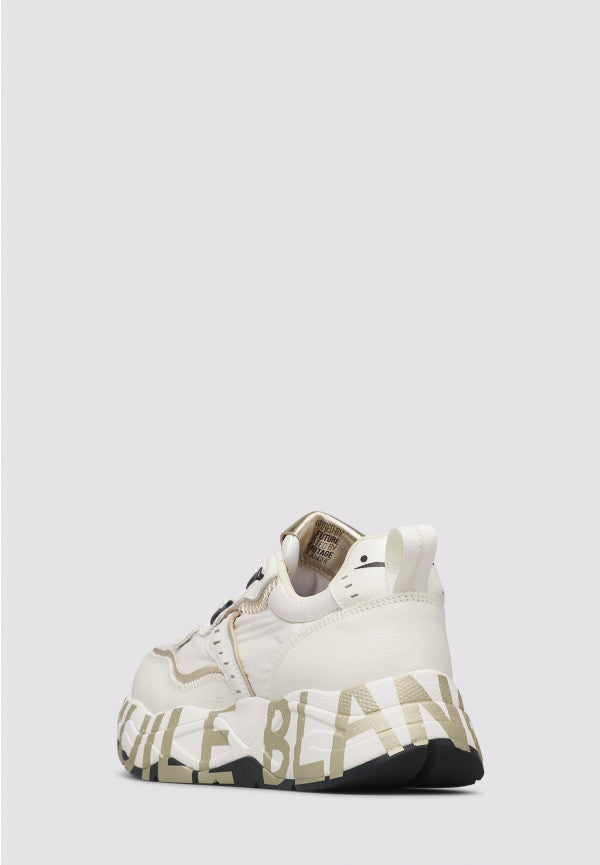 VOILE BLANCHE Sneaker Donna Club 105-Bianco/Platino