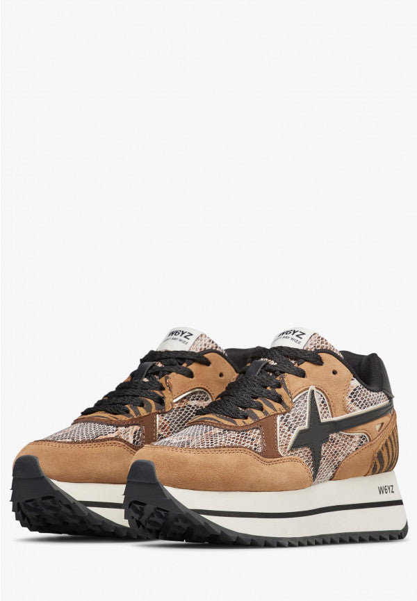 W6YZ Sneaker Donna Deva W-Marrone/Nero