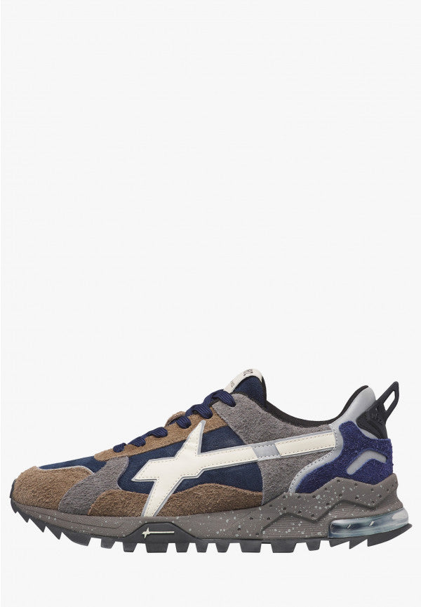 W6YZ Sneaker Uomo Breeze 3-M-Marrone/Navy/Bianco