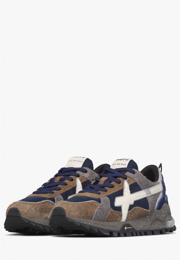 W6YZ Sneaker Uomo Breeze 3-M-Marrone/Navy/Bianco