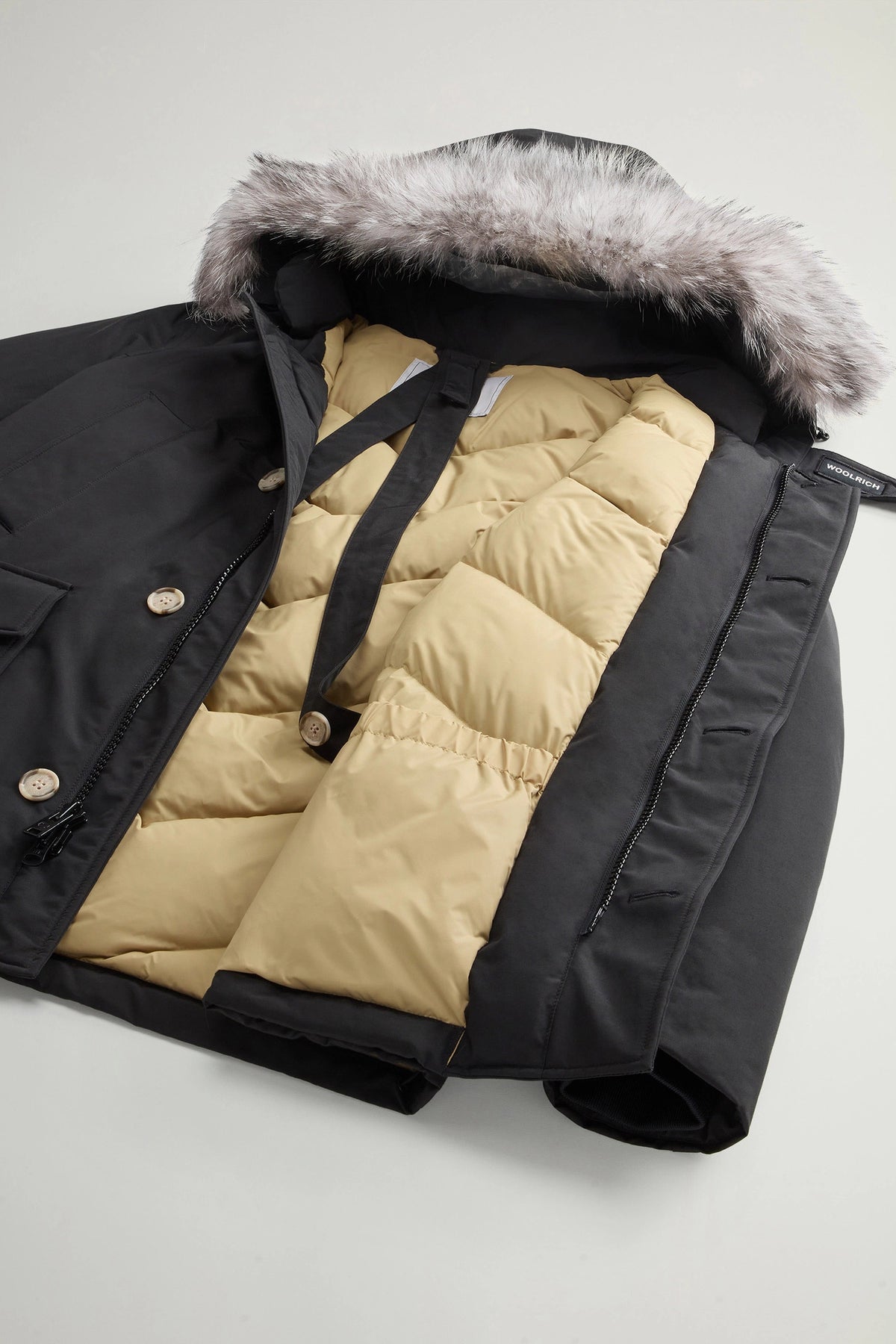 WOOLRICH Parka Uomo ARCTIC DETACHABLE FUR ANORAK-Black