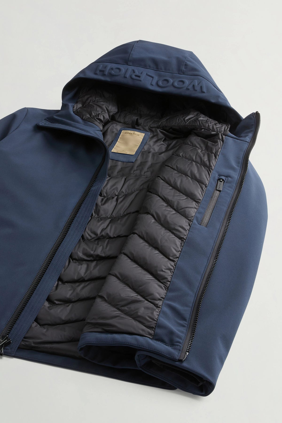 WOOLRICH Giacca Uomo Pacific Softshell-Melton Blue