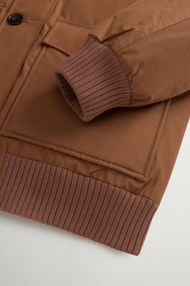 WOOLRICH Bomber Uomo POLAR DETACHABLE FUR-Bison