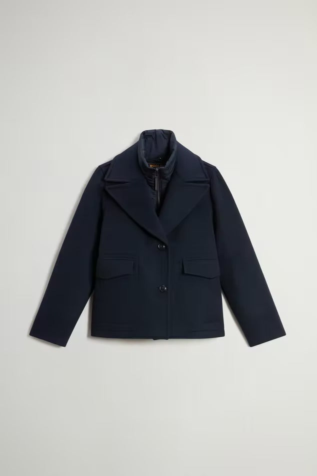 WOOLRICH Caban Donna MELTON WOOL 2 in 1-Melton Blue