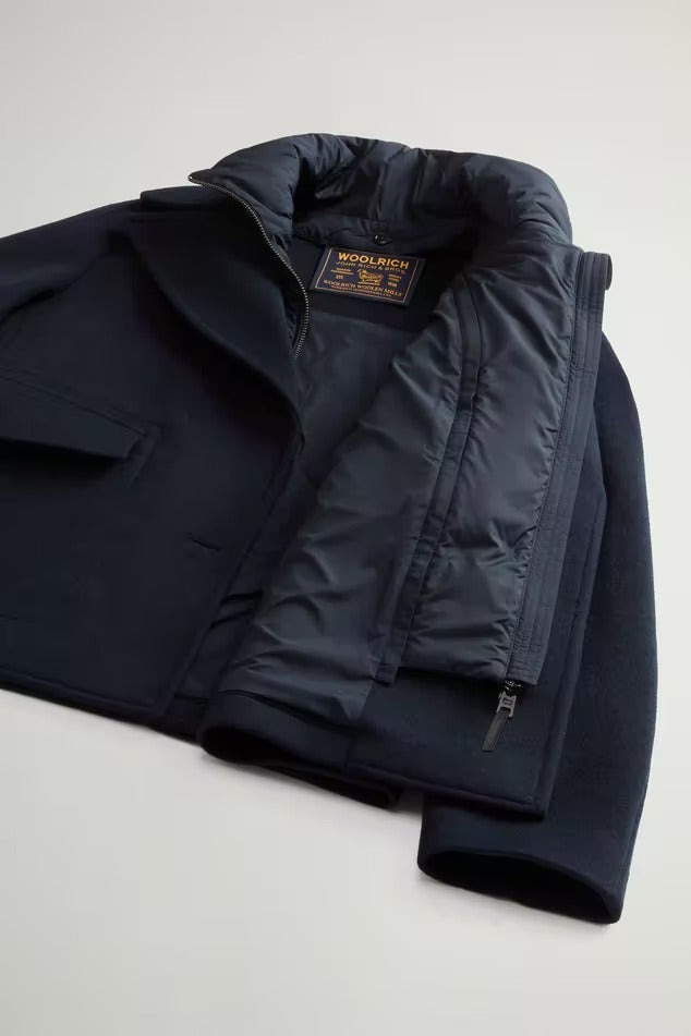 WOOLRICH Caban Donna MELTON WOOL 2 in 1-Melton Blue