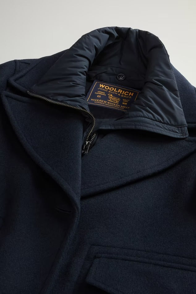 WOOLRICH Caban Donna MELTON WOOL 2 in 1-Melton Blue