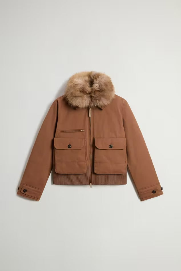 WOOLRICH Bonber Donna BEST COTTON FAUX FUR-Bison