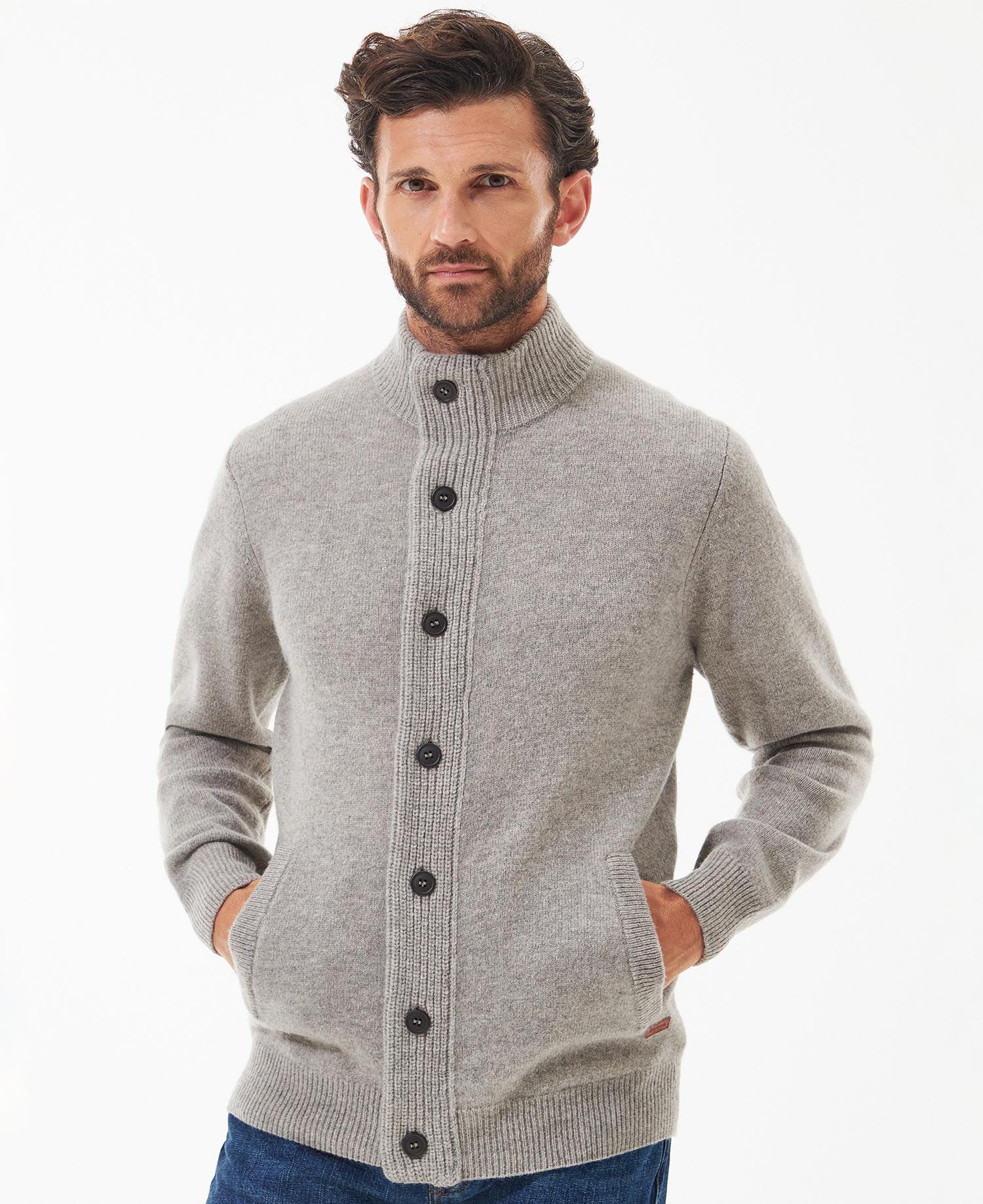 BARBOUR Men's Essential Patch Zip Sweater New Stone