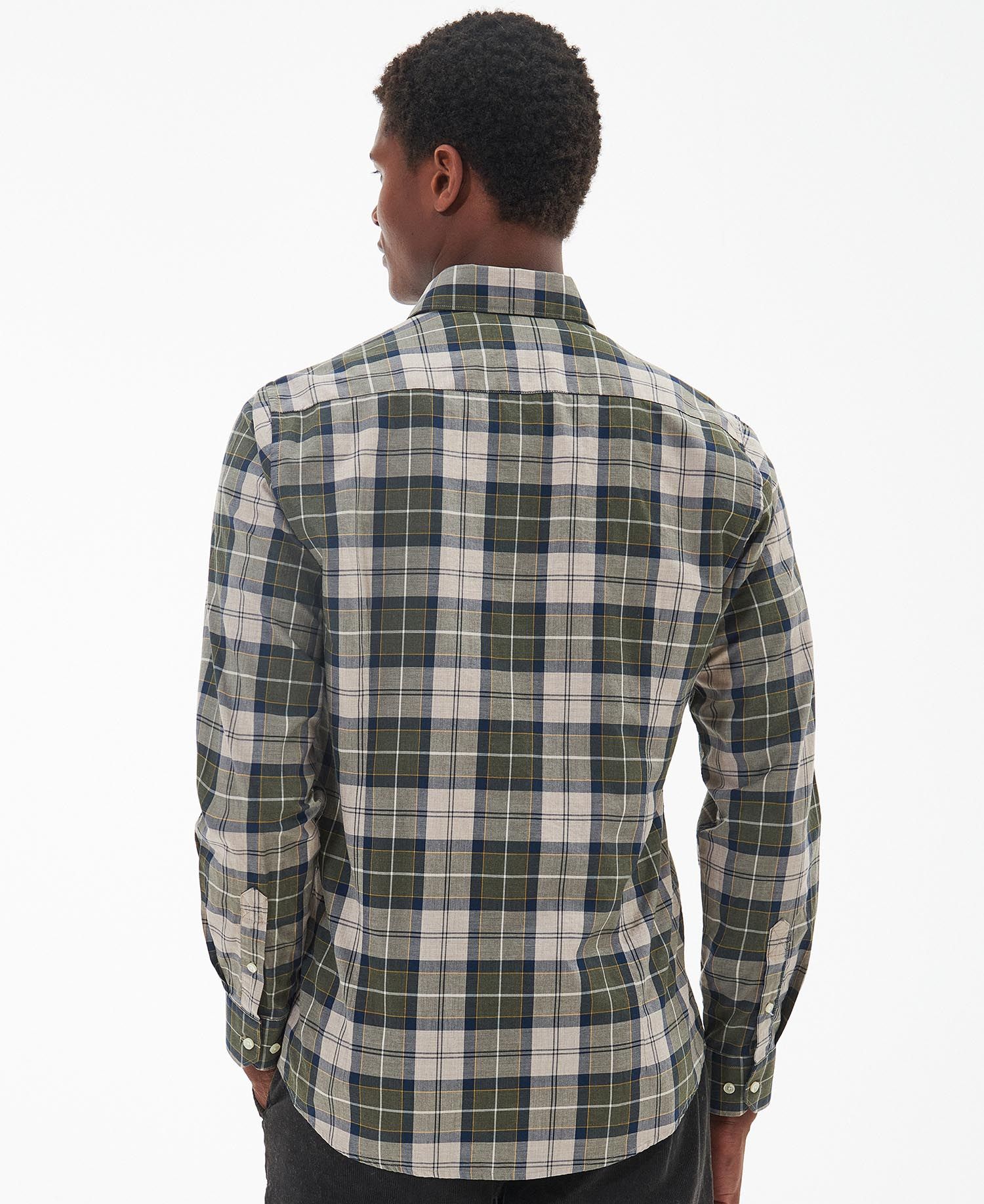 BARBOUR Camicia Uomo Wetheram Tailored MSH4982 Forest Mist