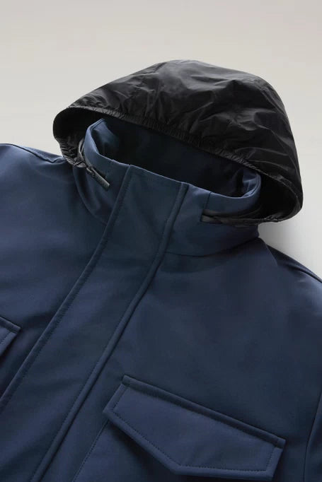 WOOLRICH Giubbino Uomo Softshell Field WOOU0793 Blu Melton