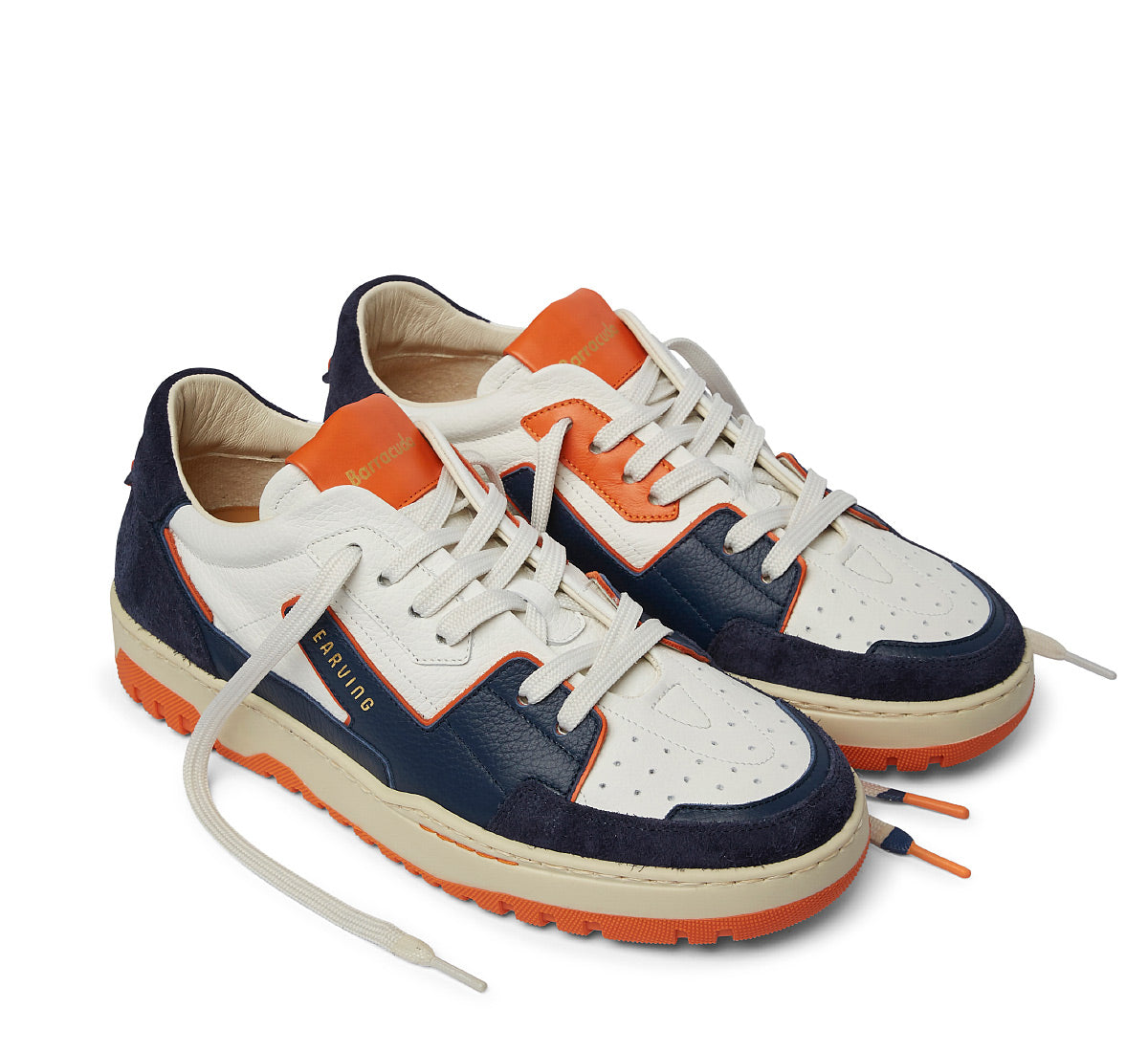 BARRACUDA Men's Earving Sneakers BU3460C00 White/Orange/Blue