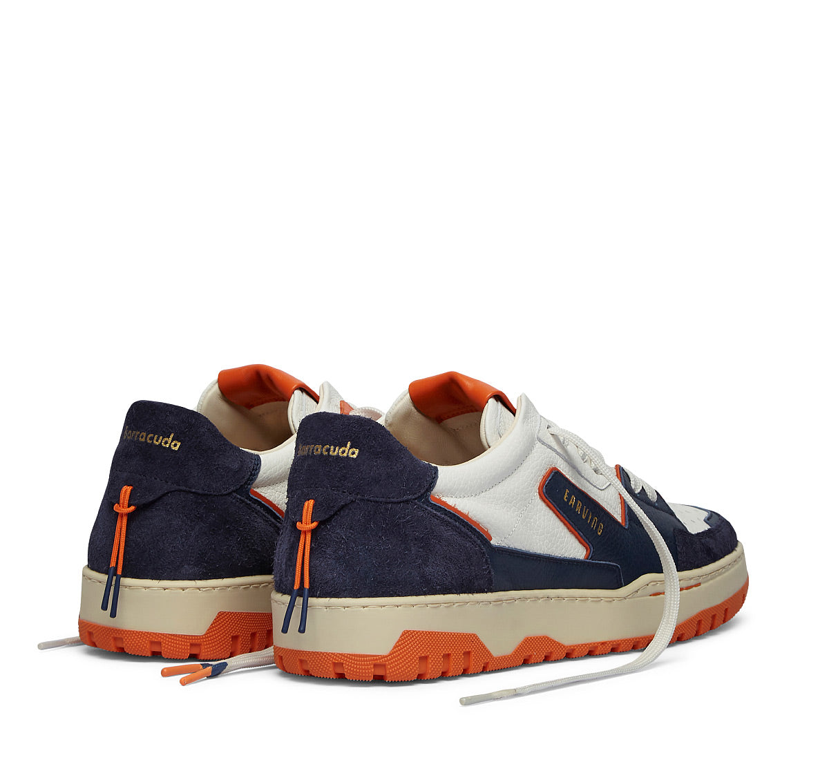 BARRACUDA Men's Earving Sneakers BU3460C00 White/Orange/Blue