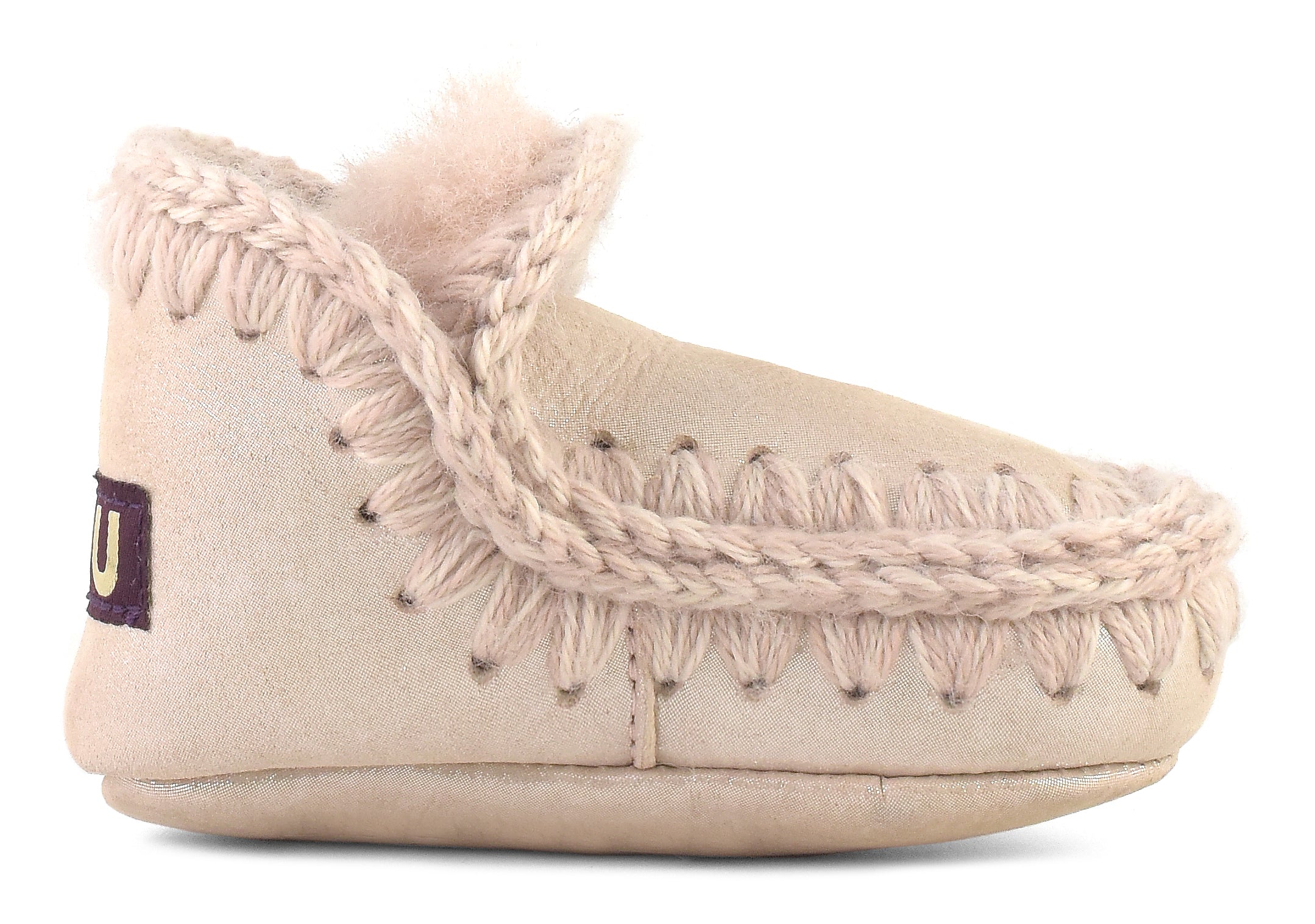 MOU Unisex Eskimo Infant Microglitter Pink Beige Child Ankle Boot