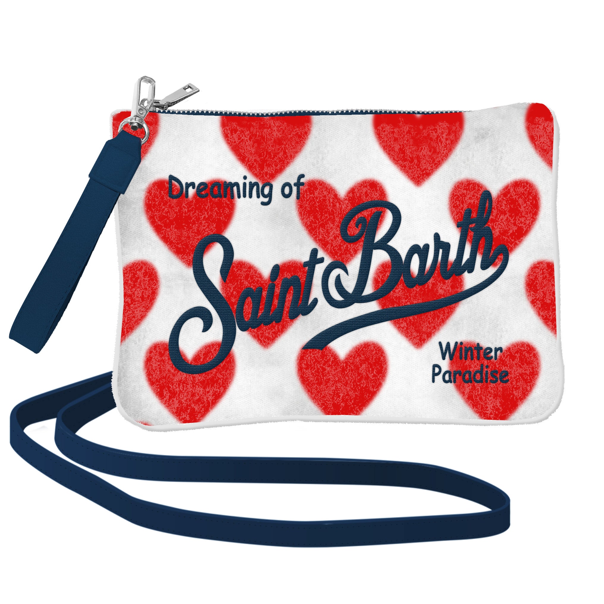 Winter Parisienne Hearts clutch bag