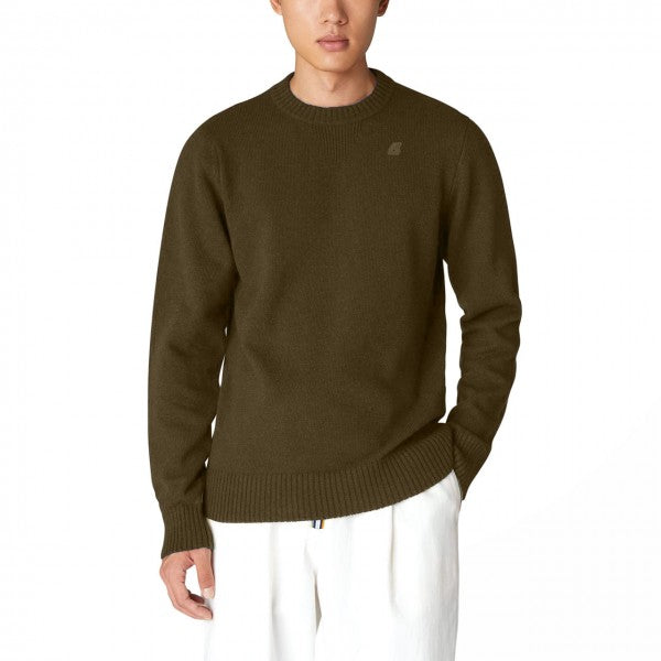 K-WAY Men's Sebastien Lambswool Pullover K2112PW Brown Dk