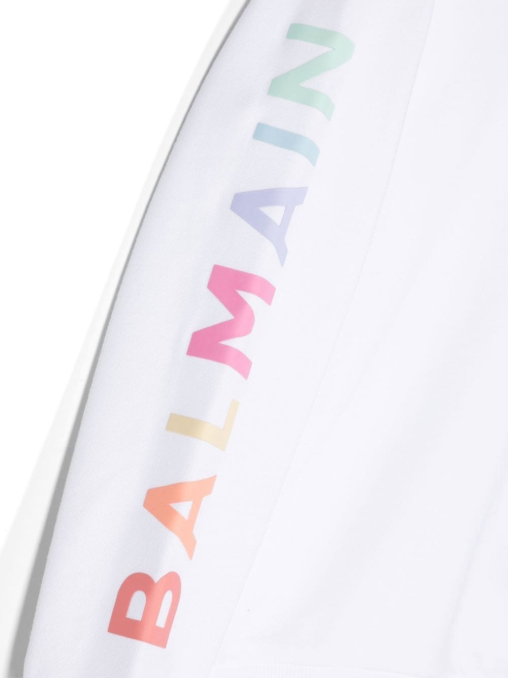 Balmain Kids Felpa bianca con stampa multicolore