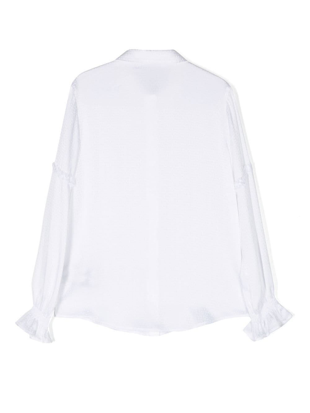 Balmain Camicia con monogramma jacquard bianca