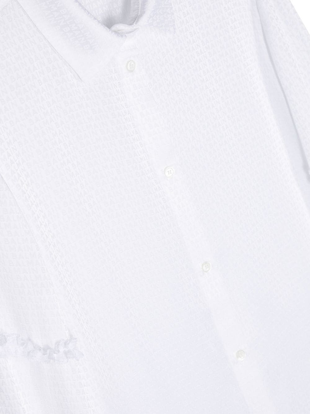 Balmain Camicia con monogramma jacquard bianca