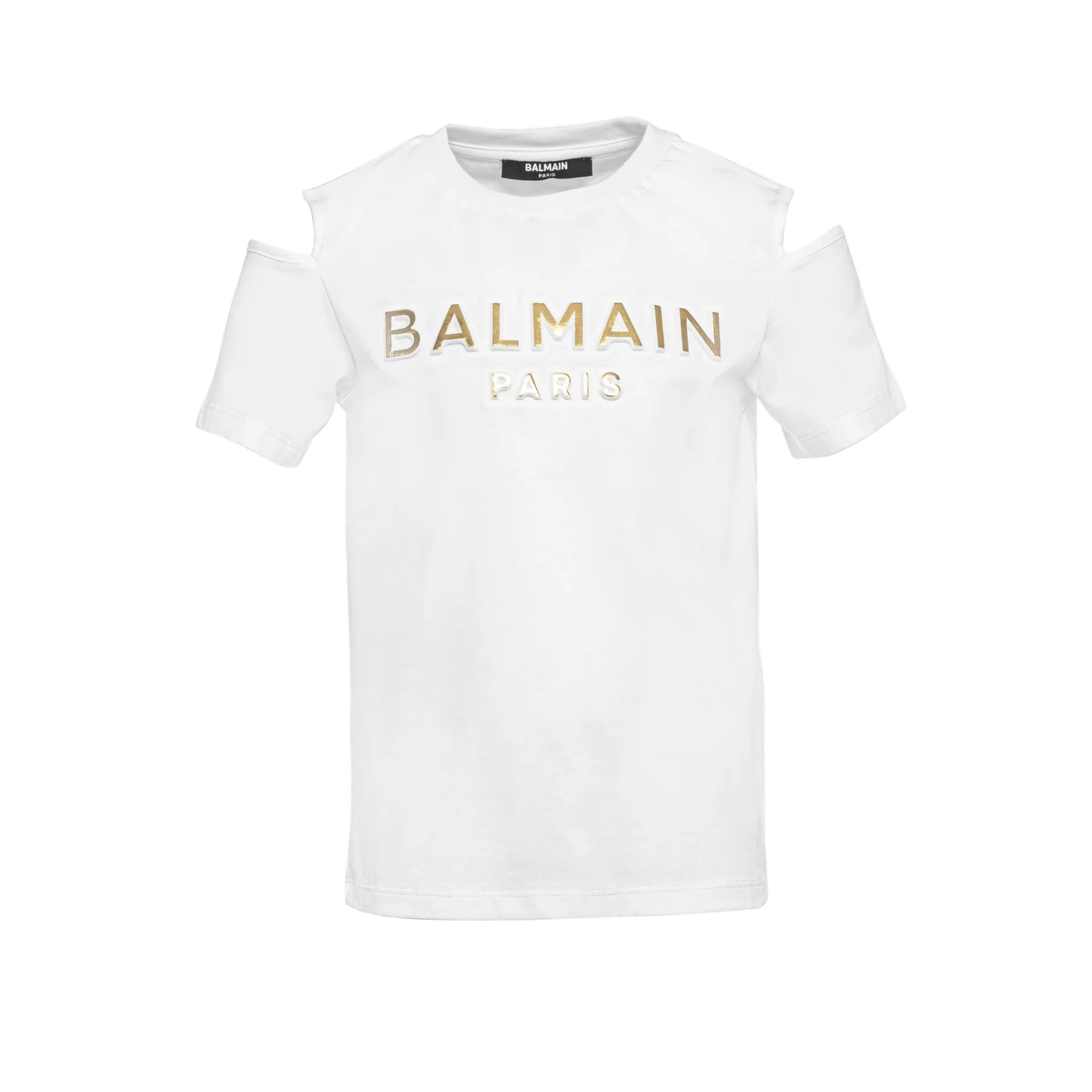 Balmain Kids T-shirt girocollo bianca con stampa