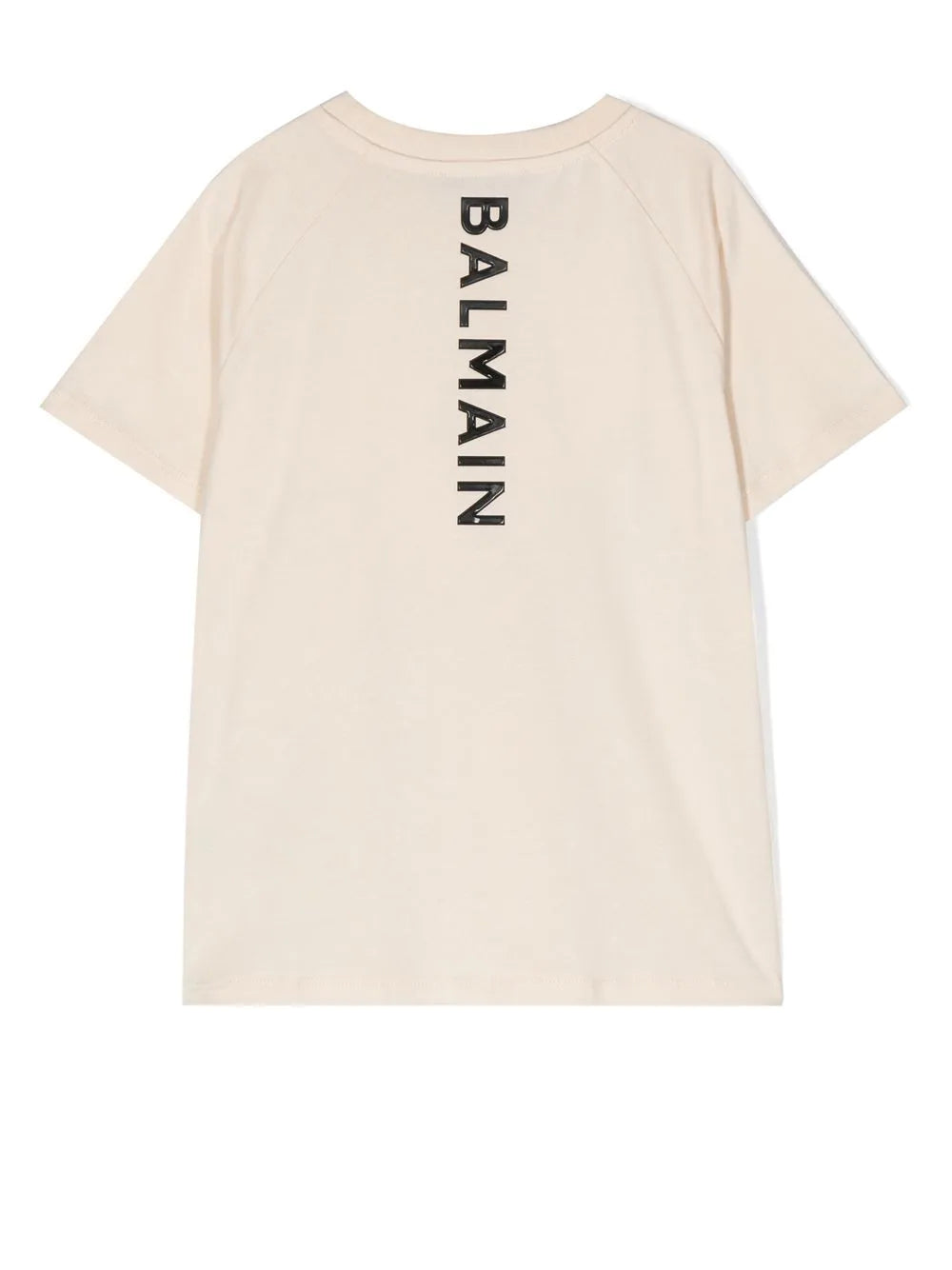 Balmain Kids T-shirt beige con stampa nera