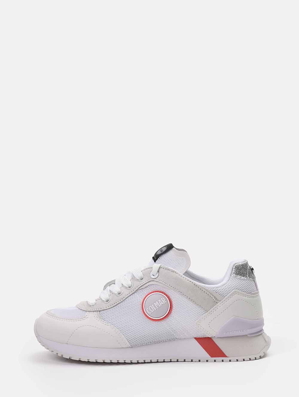 White - Coral Sneakers