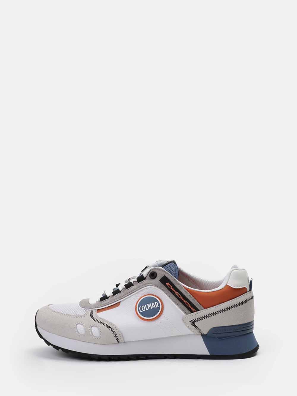 Sneakers White - Steel Blue - Orange