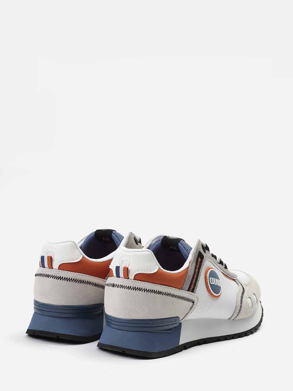 Sneakers Bianco - Blu Acciaio - Arancio