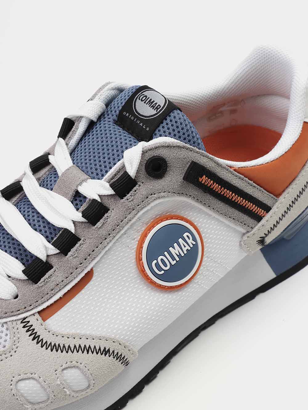 Sneakers Bianco - Blu Acciaio - Arancio