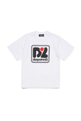 Dsquared2 T-shirt Unisex Bambino DQ1977 D004G Bianco