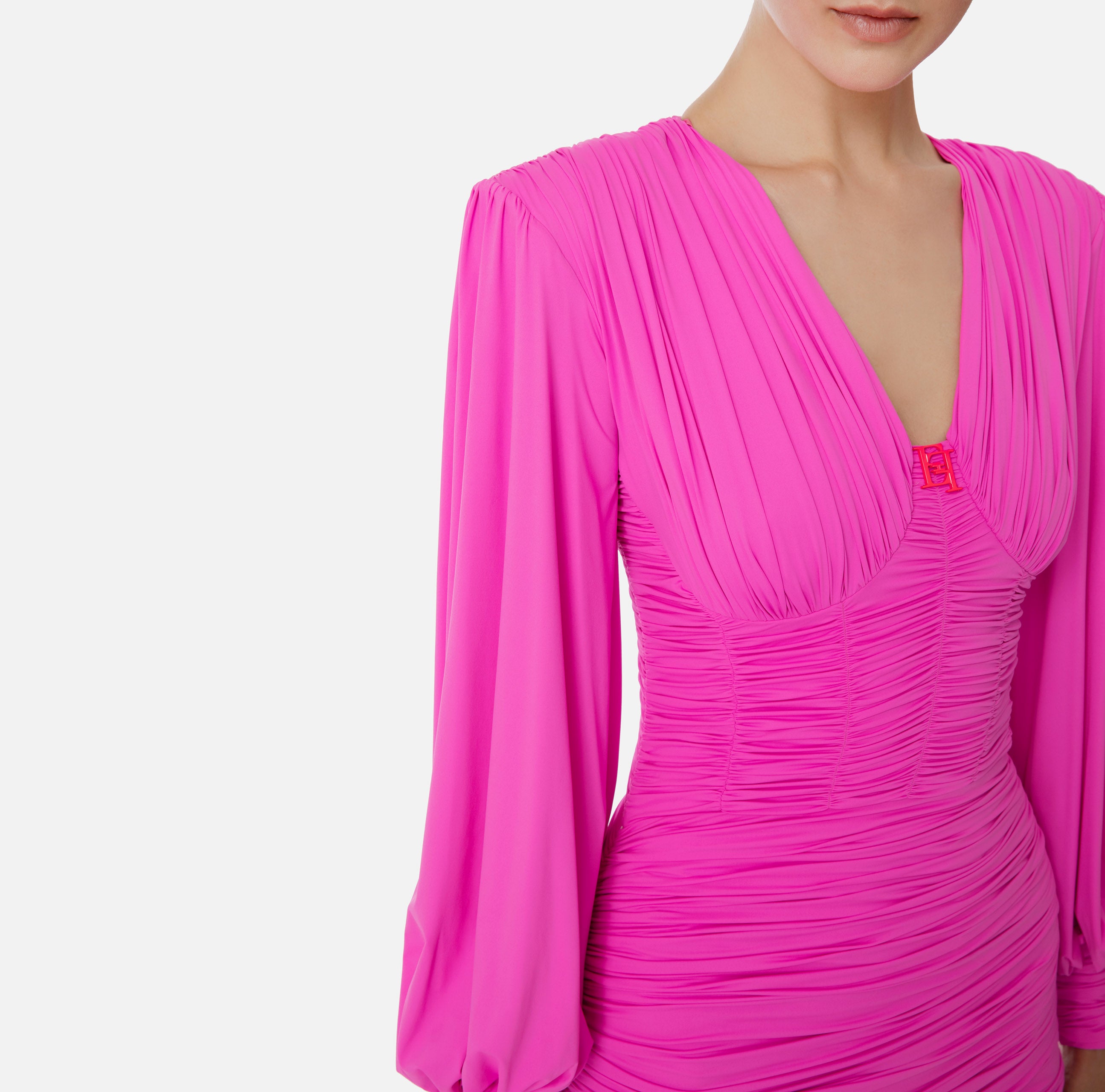 Elisabetta Franchi Women's Dress AB40837E2 Pink fluo