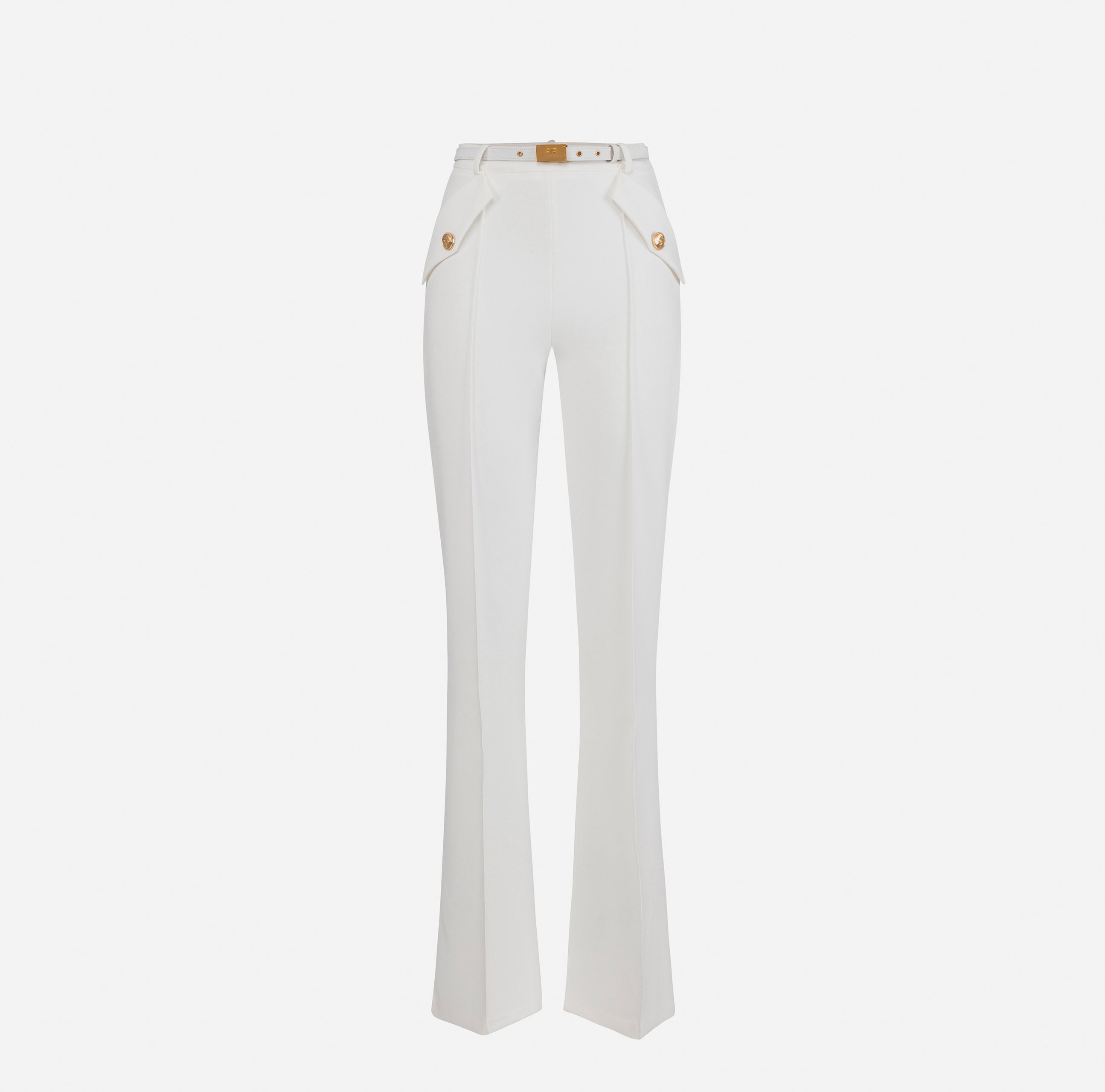 Elisabetta Franchi Women's Trousers PA02236E2 Ivory