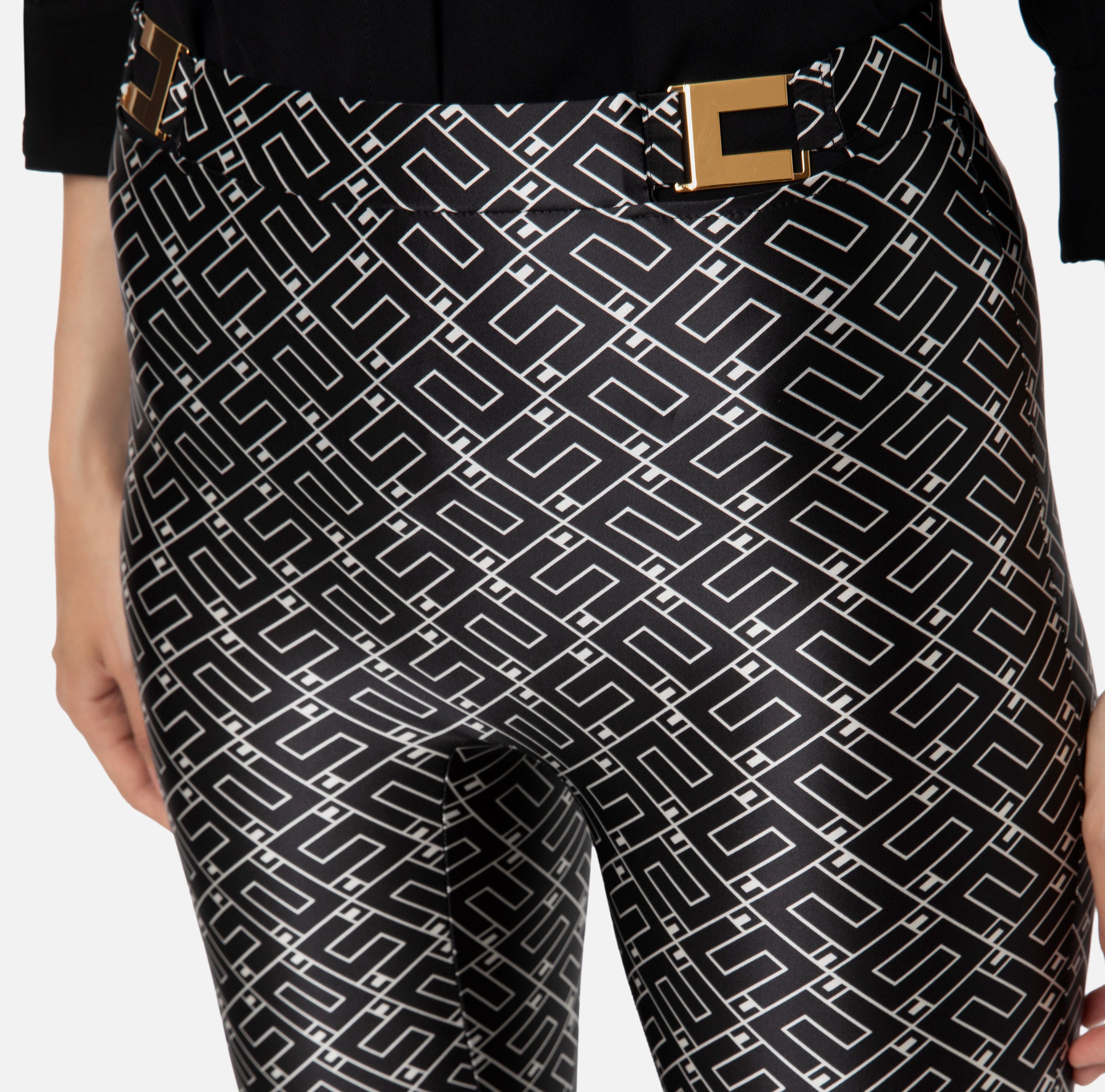 Elisabetta Franchi Women's Trousers PA02636E2 BLACK BUTTER