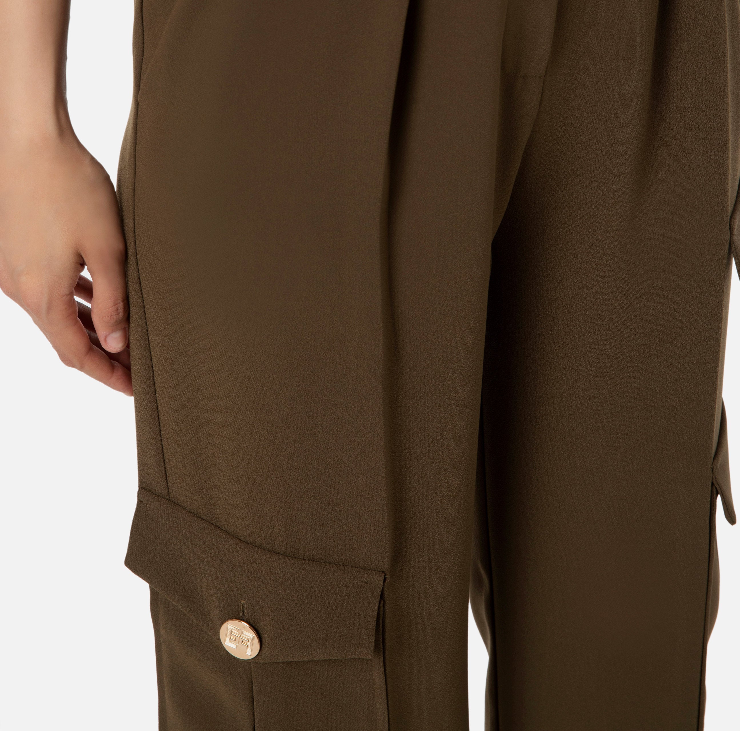 Elisabetta Franchi Women's Trousers PA02936E2 ARMY